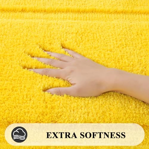 SHACOS Soft Microfiber Yellow Bathroom Rugs Sets 2 Pieces 32x20 inch