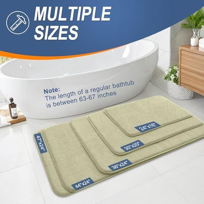 OLANLY Thick Memory Foam Bathroom Rugs 30x20, Absorbent Bath Mat, Vanilla