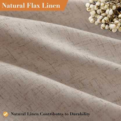 Extra Long Linen Shower Curtain for Bathroom 96 Inch Long Taupe Burlywood