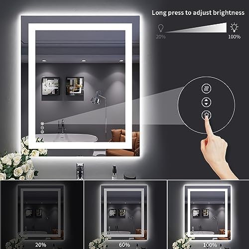 LOAAO 30X36 LED Bathroom Mirror with Lights, UL Listed