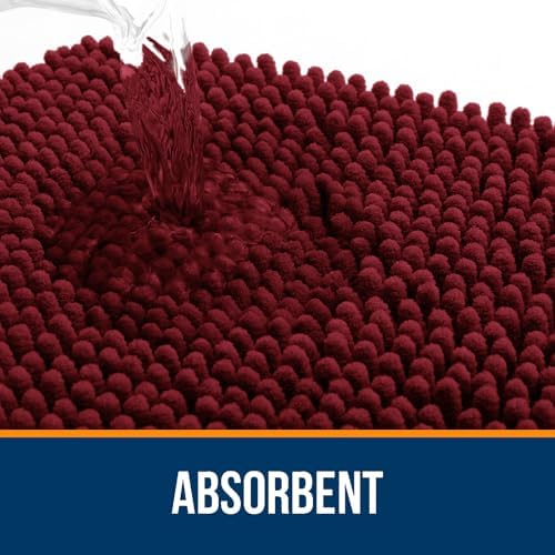 OLANLY Toilet Rugs U-Shaped 24x20, Soft Absorbent Chenille Contour Rugs