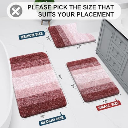 Arotive Microfiber Bathroom Rugs, Shaggy Soft Absorbent Bath Rug, 36x24