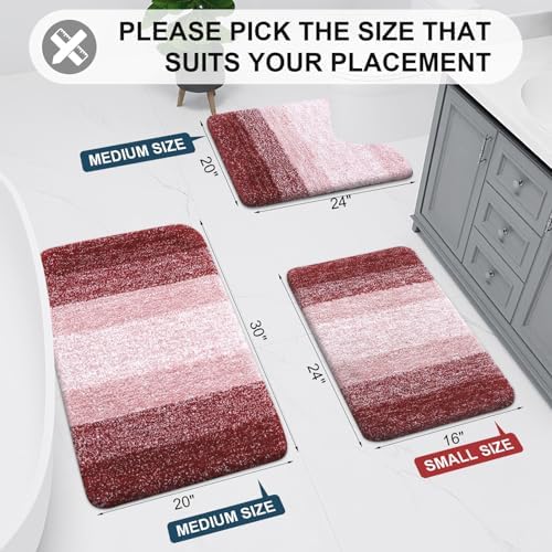 Arotive Microfiber Bathroom Rugs, Shaggy Soft Absorbent Bath Rug, 47x17