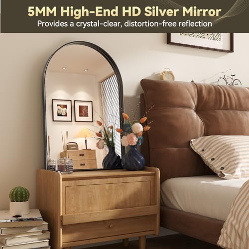 Brightify Arched Mirror, 20 x 30 Inch Black Arch Mirror