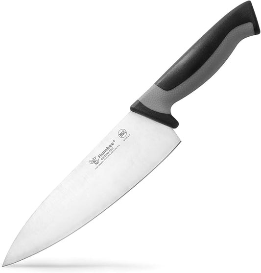 8-Inch Chef Knife, NSF Certified Razor-Sharp High Carbon Stainless Steel Blade – Ergonomic Color Coded Handle, Non-Slip Grip Kitchen Knife, DT-10 Series, Cool Grey
