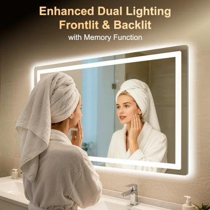 LED Bathroom Mirror, 45"x30" Bathroom Vanity Mirror with Lights