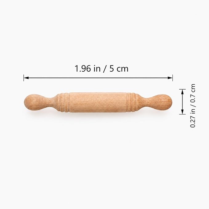 LUOZZY 15Pcs Miniature Wooden Rolling Pin Set - 2 Inch Craft Rolling Pin Models, Mini Baking Tool for DIY Scenes and Decorative Displays