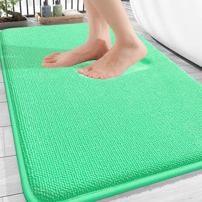 OLANLY Thick Memory Foam Bathroom Rug 30x20, Absorbent Bath Mat, Mint Green
