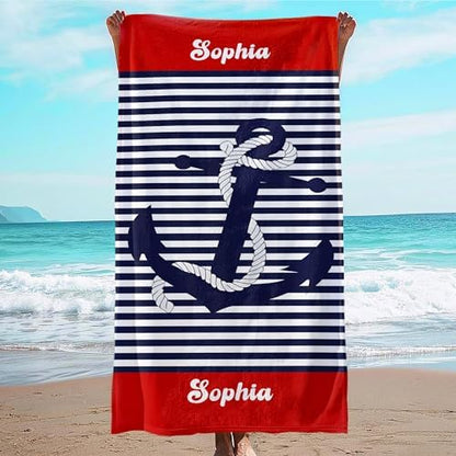JML Personalized Beach Towel with Name, Microfiber, 35 x 70 in