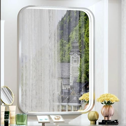 24"x32" Silver LED Bathroom Mirror,Adjust 3000K/4500K/6000K Light