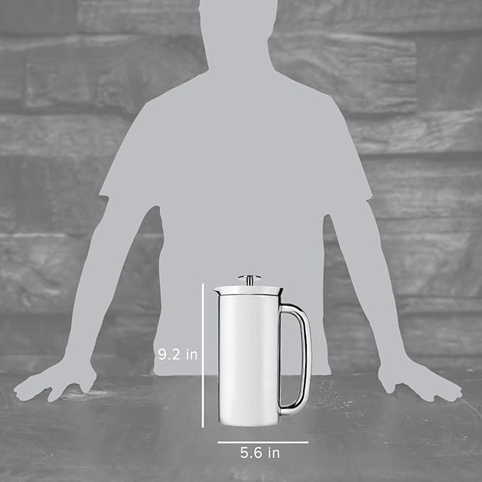 ESPRO Pro P7 French Press Stainless Steel 304 – Patented Double Micro-Filter for Grit-Free Coffee, Double Wall Insulated Coffee Maker, Plastic-Free & Heat Resistant - 18oz