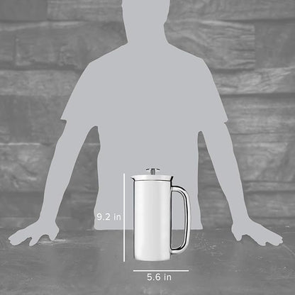 ESPRO Pro P7 French Press Stainless Steel 304 – Patented Double Micro-Filter for Grit-Free Coffee, Double Wall Insulated Coffee Maker, Plastic-Free & Heat Resistant - 18oz
