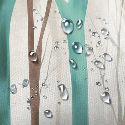Birch Forest Abstract Shower Curtain Farmhouse Bathroom Decor 72X75 Inch