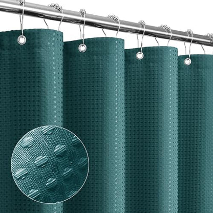 Gibelle Seaweed Green Cloth-Textured Shower Curtain, Hotel Style, 72 X 72