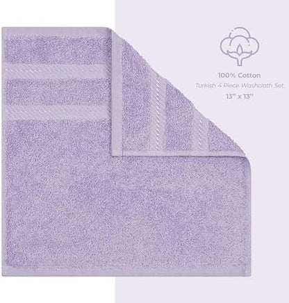 American Soft Linen 100% Cotton Luxury Turkish Towels, 4 PC Washcloth Set