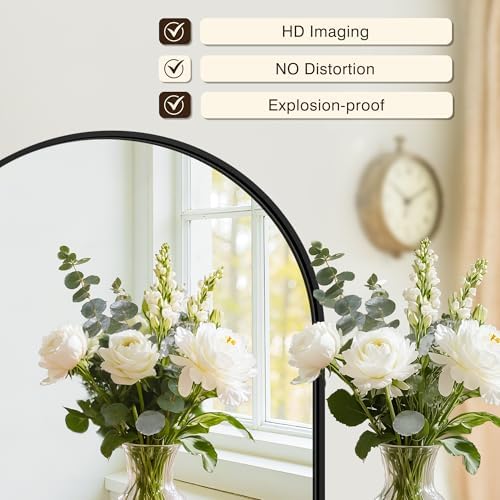 Arched Bathroom Vanity Mirror for Over Sink, 2 Pack 36”x24”, Black