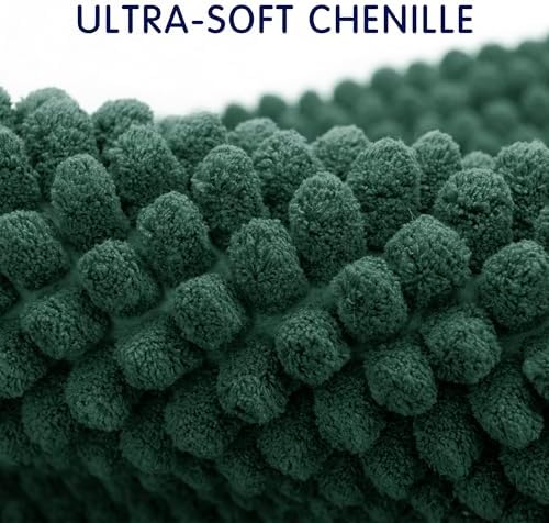 SUBRTEX Bathroom Rugs, 24" x 36" Chenille Bath Rug Soft Short Plush Bath Mat Soft Shower Mat Water Absorbent Shower Mat Quick Dry Machine Washable, Celadon