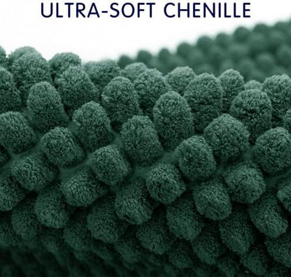 SUBRTEX Bathroom Rugs, 24" x 36" Chenille Bath Rug Soft Short Plush Bath Mat Soft Shower Mat Water Absorbent Shower Mat Quick Dry Machine Washable, Celadon