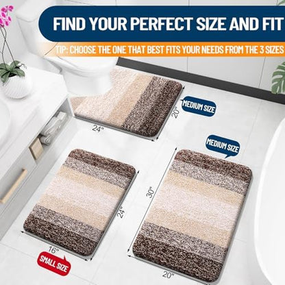 OLANLY Bathroom Rugs Mat 30x20, Extra Soft Absorbent Microfiber Bath Rugs
