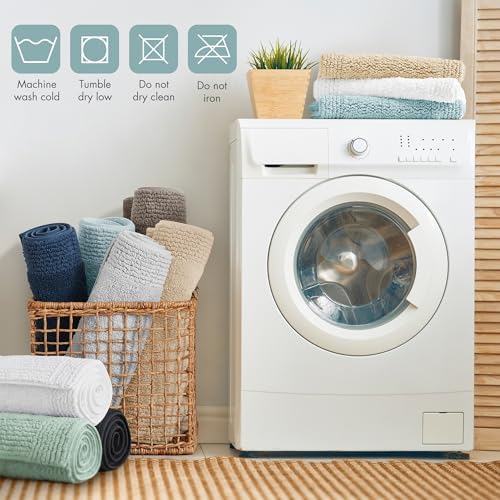Madison Park Splendor Reversible 100% Cotton Bath Runner, 24 x 72, Blue