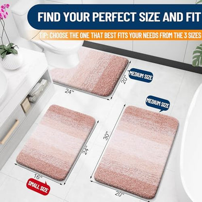 OLANLY Bathroom Runner Rug 59x24, Extra Soft Absorbent Microfiber Bath Rugs