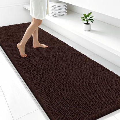 Smiry Bathroom Rugs 47X24, Luxury Chenille Extra Soft Absorbent Bath Mat