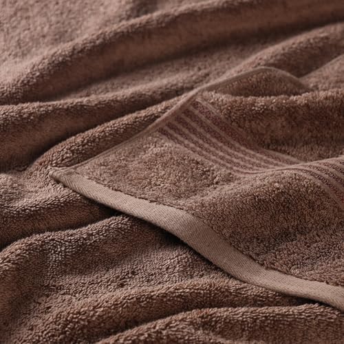 Superior Egyptian Cotton Bath Towel Set, Home Bathroom Towels, Master, Guest Bath, Decor Essentials, Quick Dry, Absorbent, Large Body Towels, Spa, Hotel, Resort, Adult, Kids, Set of 2, Mocha