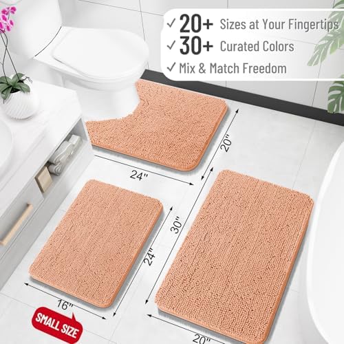 OLANLY Large Bathroom Rugs 59x35, Extra Soft Absorbent Chenille Bath Rugs