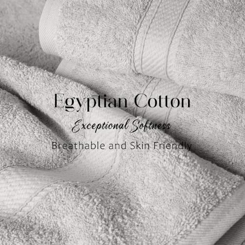 SUPERIOR Egyptian Cotton Ultra Plush & Absorbent, 3 Piece Set, Silver