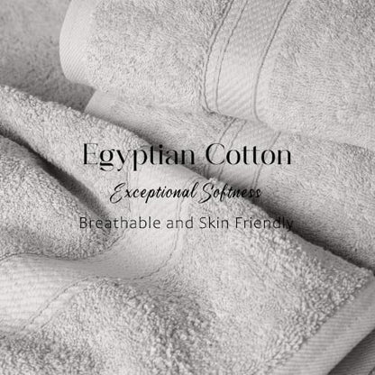 SUPERIOR Egyptian Cotton Ultra Plush & Absorbent, 3 Piece Set, Silver