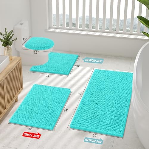 Smiry Toilet Rugs U-Shaped 24x20, Extra Soft Absorbent Contoured Bath Mat