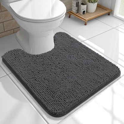 OLANLY Toilet Rugs U-Shaped 20x20, Soft Absorbent Chenille Contour Rugs