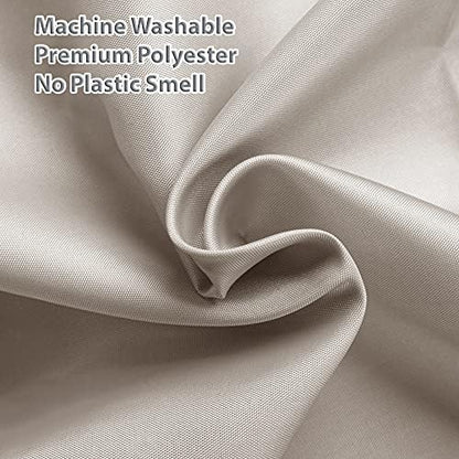 Titanker Fabric Shower Curtain Liner Washable, 70 x 72 Inches, Khaki Shower Liner Fabric with 2 Magnets, Waterproof Bathroom Shower Liner Soft Lightweight Polyester, Khaki