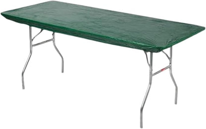 Kwik-Covers 8' Rectangle Plastic Table Covers 30" x 96", Bundle of 5 (Hunter Green)