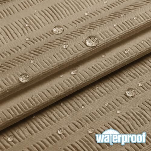 Aiyufeng Taupe Shower Curtain for Bathroom, Embossed Textured Fabric Shower Curtain for Bathroom - Soft Cloth & Hotel Spa, Machine Washable, 72X96, Taupe
