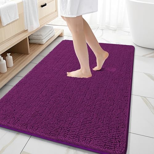 OLANLY Large Bathroom Rugs 59x35, Extra Soft Absorbent Chenille Bath Rugs