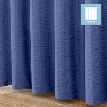 Aiyufeng Royal Blue Long Fabric Shower Curtain 72x78 inches Long, Hotel Quality, Washable, Water Repellent, Soft Blue Spa Bathroom Curtains with 12 Button Holes, 72x78 in