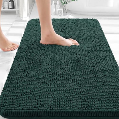 OLANLY Small Bathroom Rugs 30x18, Extra Soft Absorbent Chenille Bath Rugs