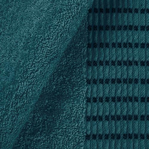 BELIZZI HOME Ultra Soft 3 Pack Cotton Towel Set, Contains a Bath Towels 28x55 inch, a Hand Towels 16x24 inch & a Wash Cloths 12x12 inch, Ideal Everyday use, Compact & Lightweight - Teal