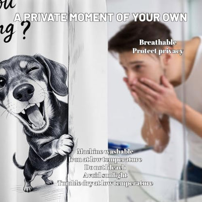 Extra Tall Shower Curtain XL are You Pooping Dog, 70 x 84 Inchs