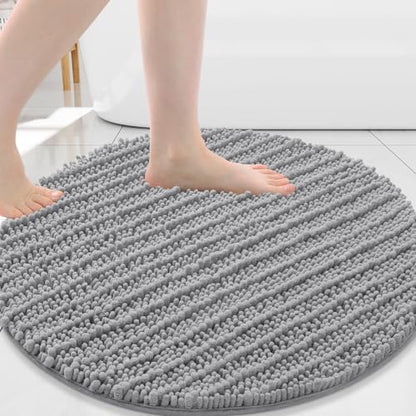 Arotive Round Bathroom Rugs 24x24, Soft Absorbent Chenille Shaggy Bath Mat