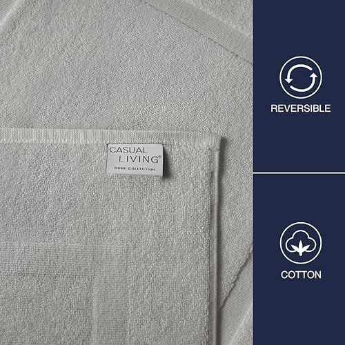 Casual Living Bath Mat Set, Ring-Spun Cotton, 2-Piece, 34" x 21", Grey