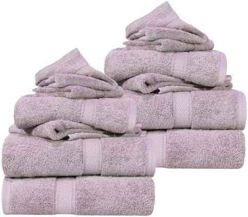 SUPERIOR Egyptian Cotton Ultra Plush & Absorbent, 12 Piece Set, Purple