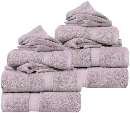 SUPERIOR Egyptian Cotton Ultra Plush & Absorbent, 12 Piece Set, Purple