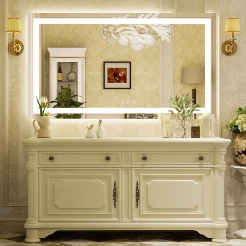 XRAMFY 55''X30'' LED Bathroom Mirror, Wall Mirror with Lights