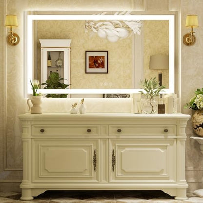 XRAMFY 55''X30'' LED Bathroom Mirror, Wall Mirror with Lights