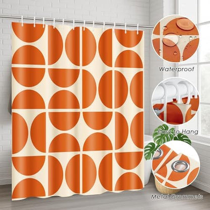 Bathroom Sets with Shower Curtain and Rugs, 4 Pcs, Minimalist Boho