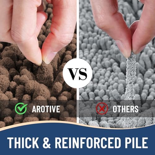 Arotive Bathroom Rugs Mat 36x24, Soft Absorbent Chenille Shaggy Bath Mat