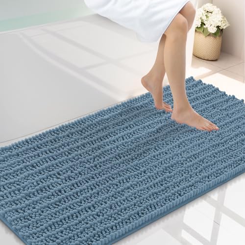 Smiry Bathroom Rugs 40X24, Extra Soft Rubber Backing Chenille Bath Mats