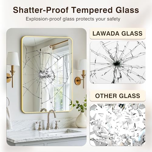 Vanity Gold Bathroom Mirror for Over Sink, 2 Pack 36”x24”